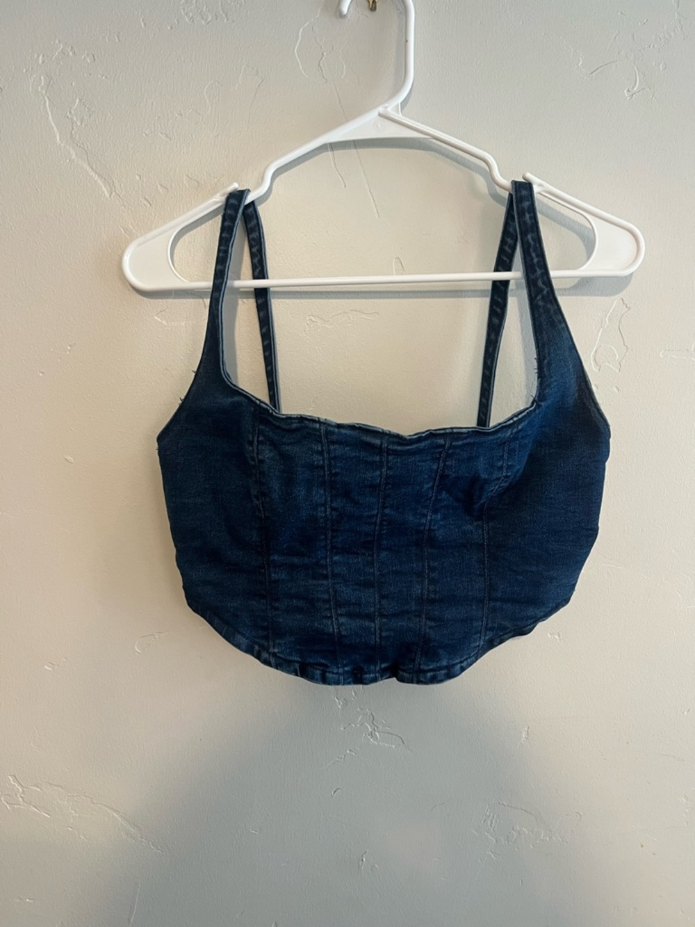Zara Dark Blue Denim Corset Tank